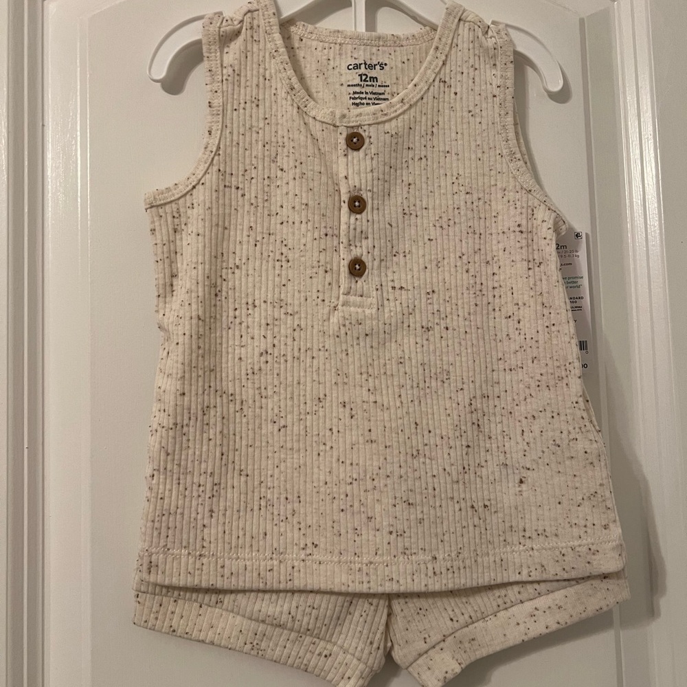 Carter's Cream Sleeveless Top & Shorts Set